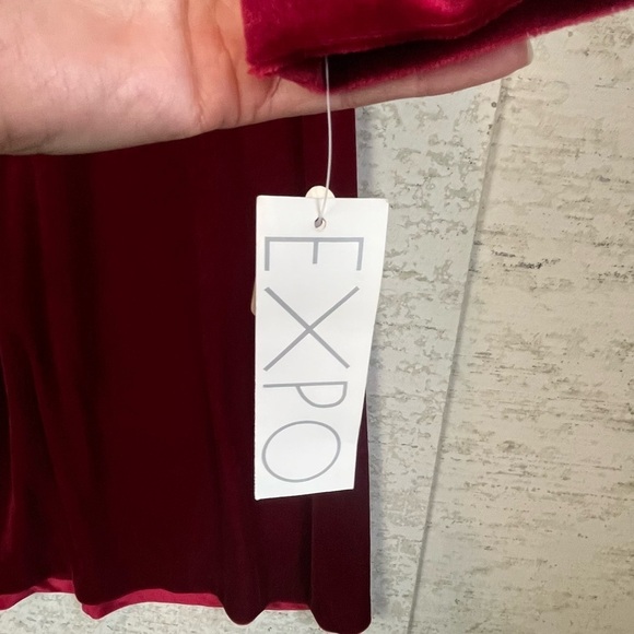 NWT EXPO Red Velvet Swing Dress Sheath Holiday Crew Neck Size 12 Made in USA - Picture 8 of 12
